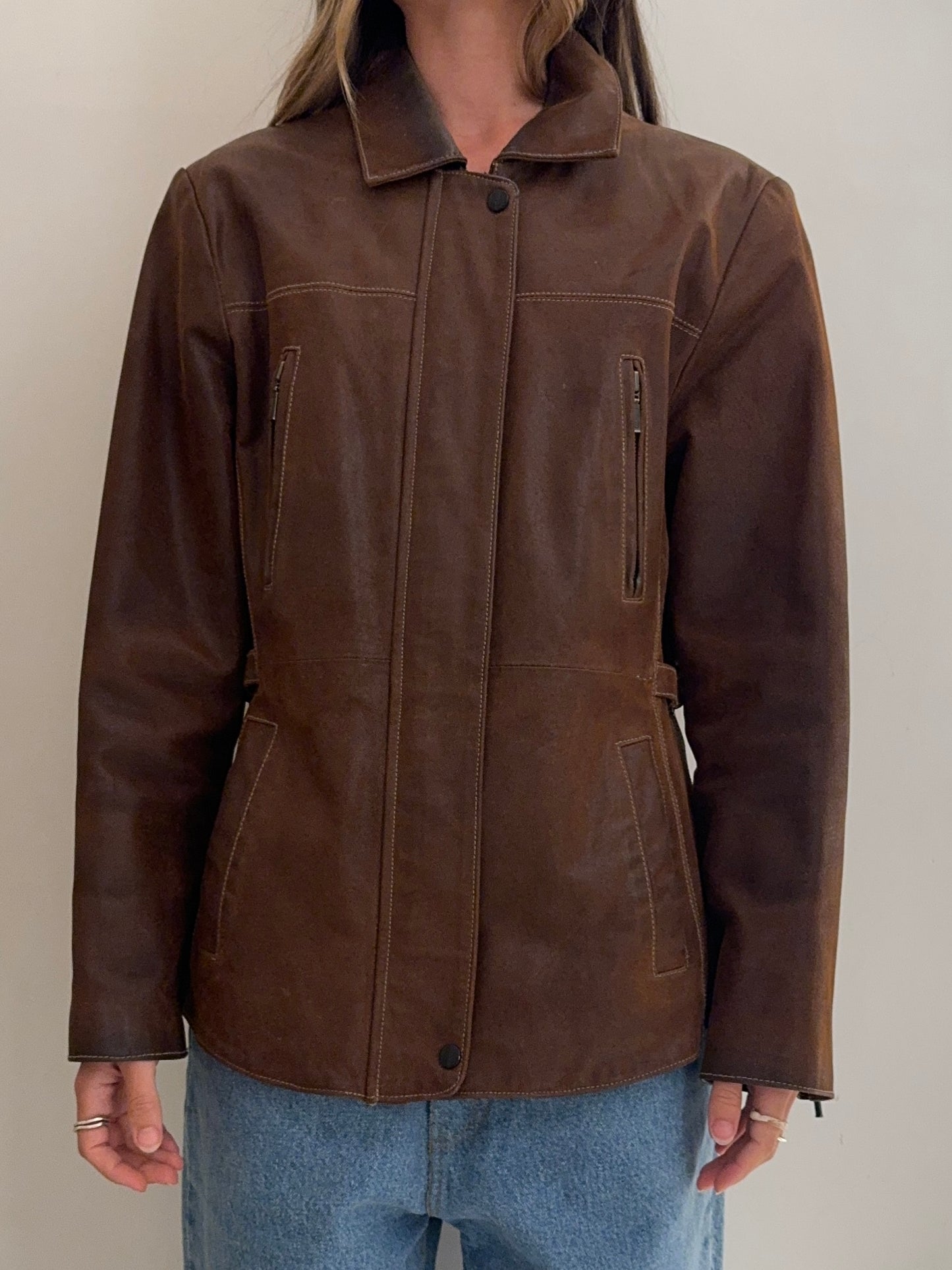Vintage Brown Leather Jacket