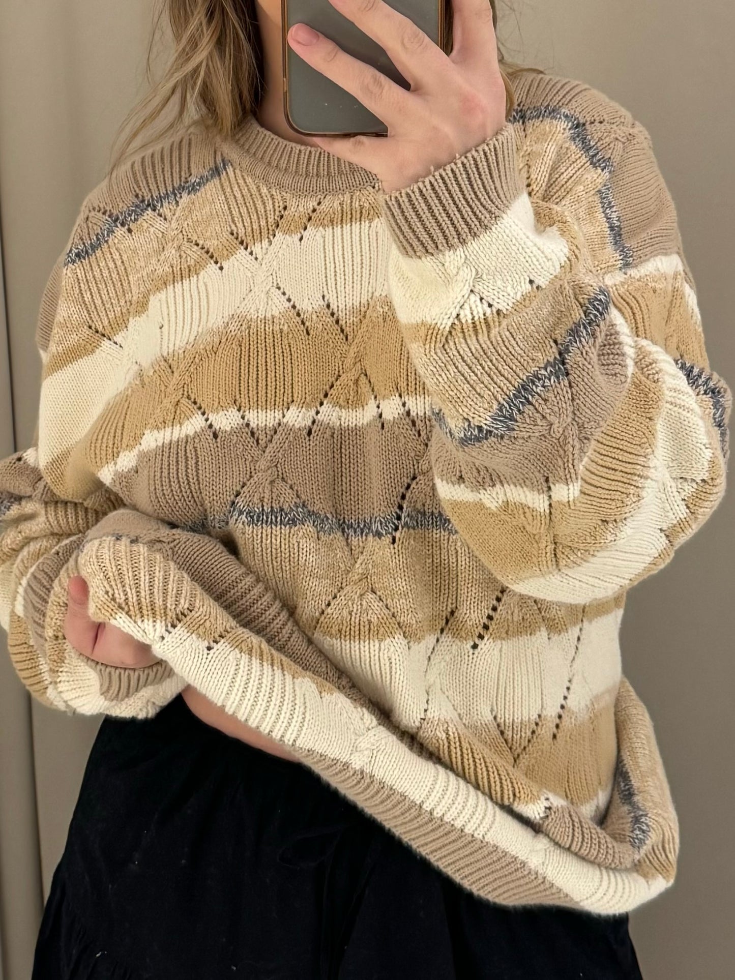 Vintage Knit Pattern Sweater