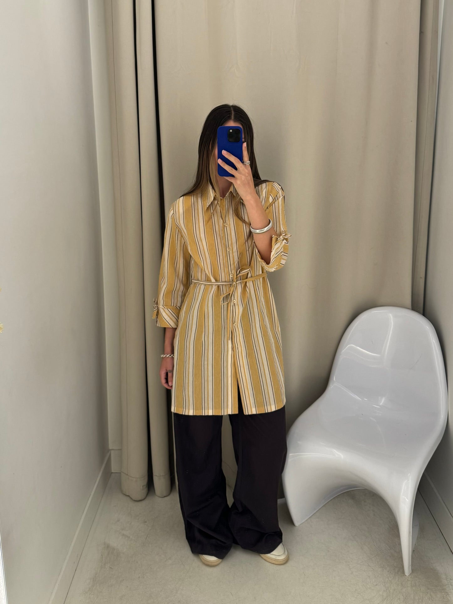 Vintage Striped Button Down Dress