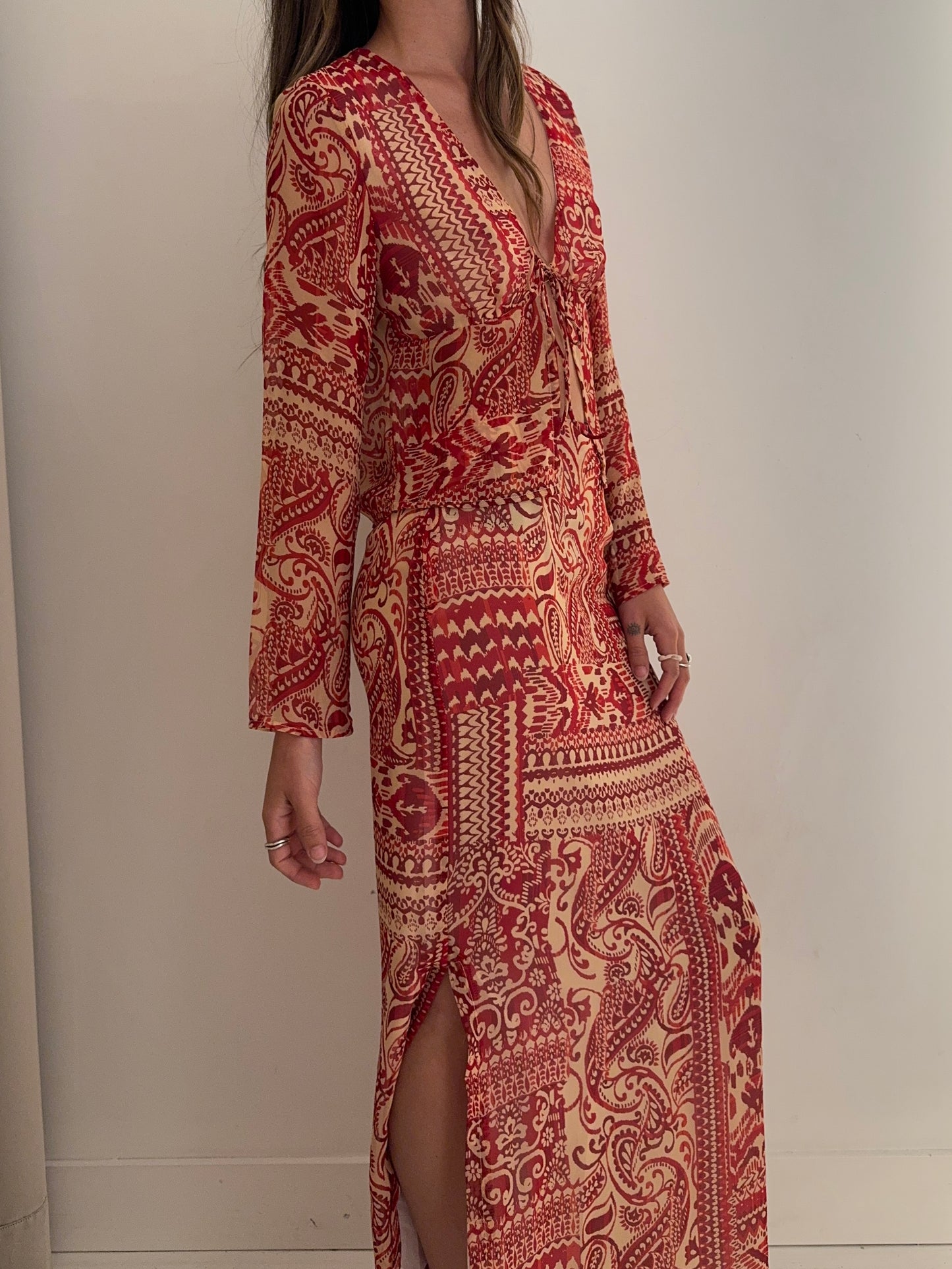 Vintage Sheer Patterned Set