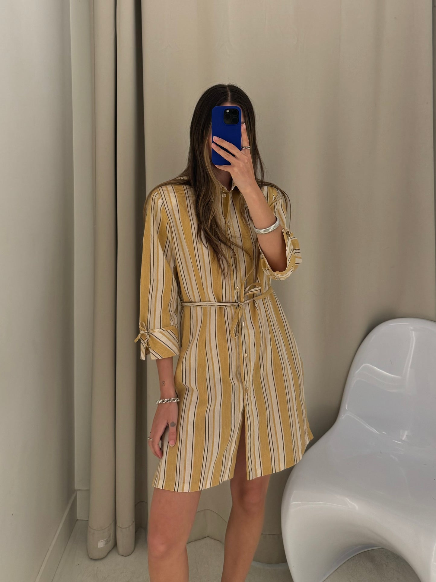 Vintage Striped Button Down Dress