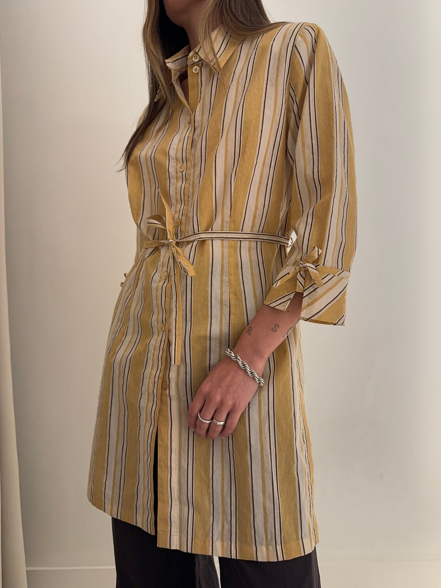 Vintage Striped Button Down Dress