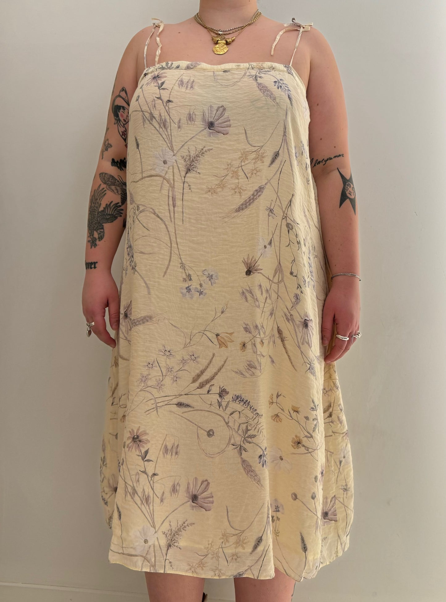 Cream Floral Dress