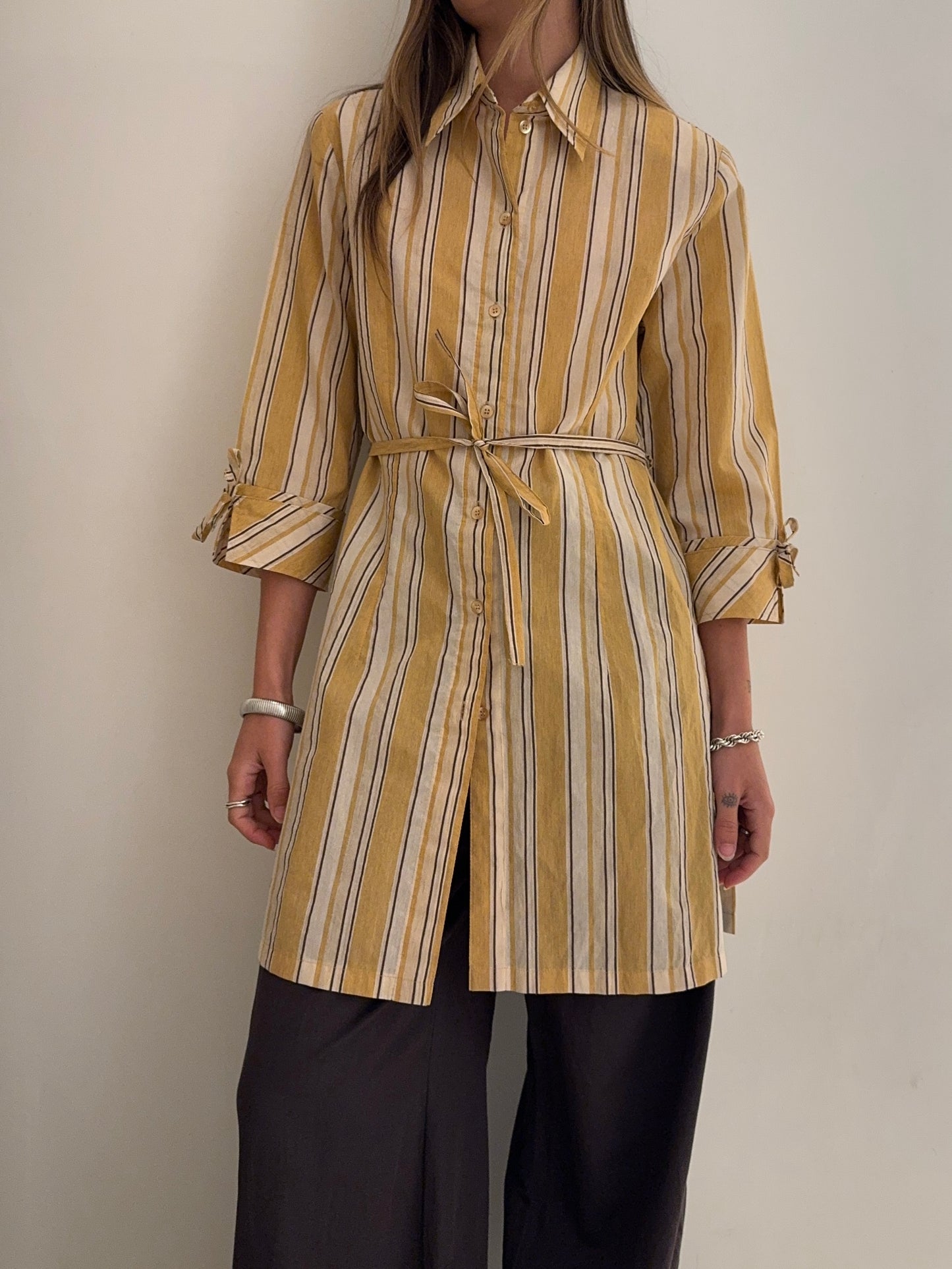 Vintage Striped Button Down Dress