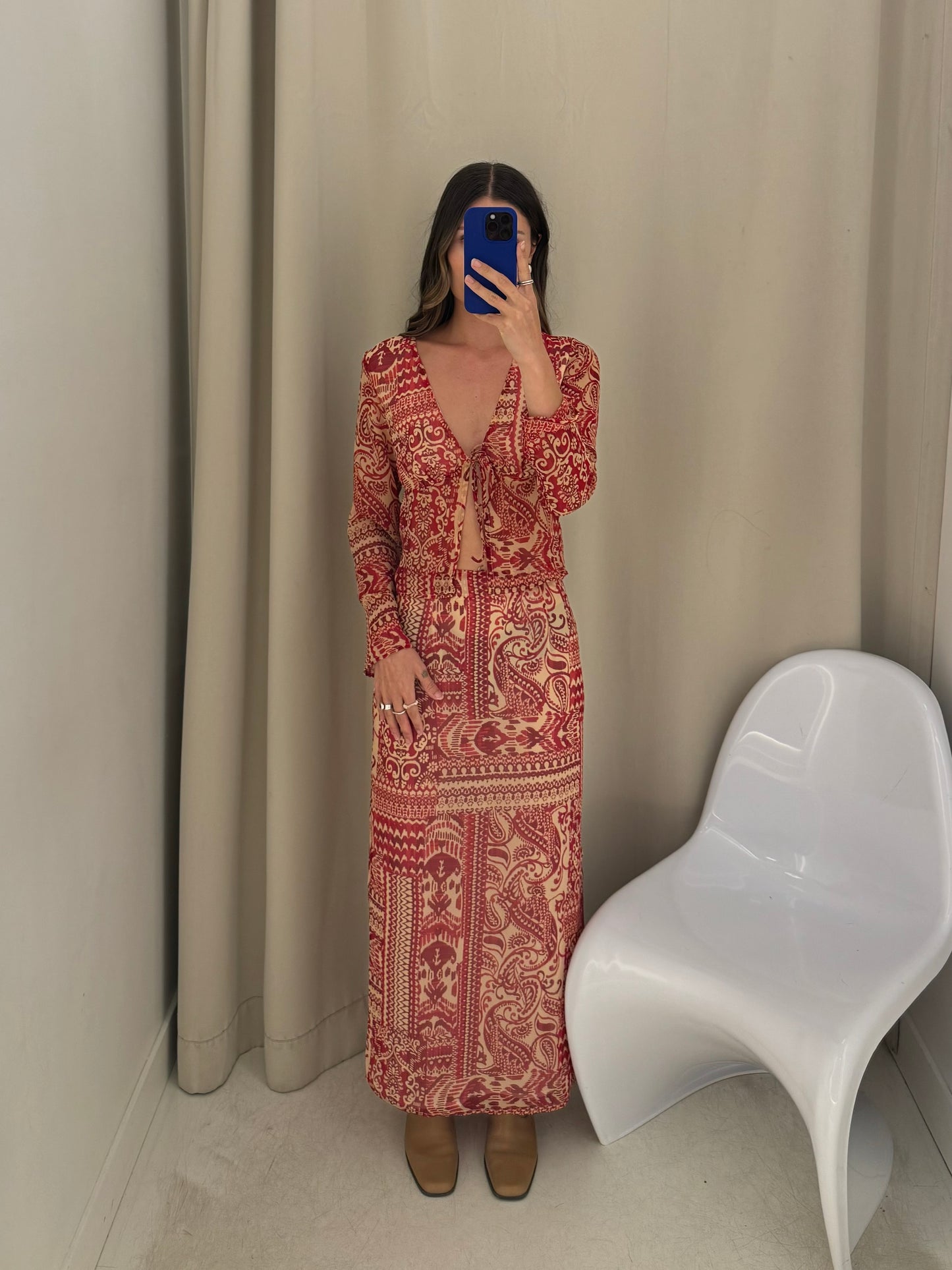 Vintage Sheer Patterned Set