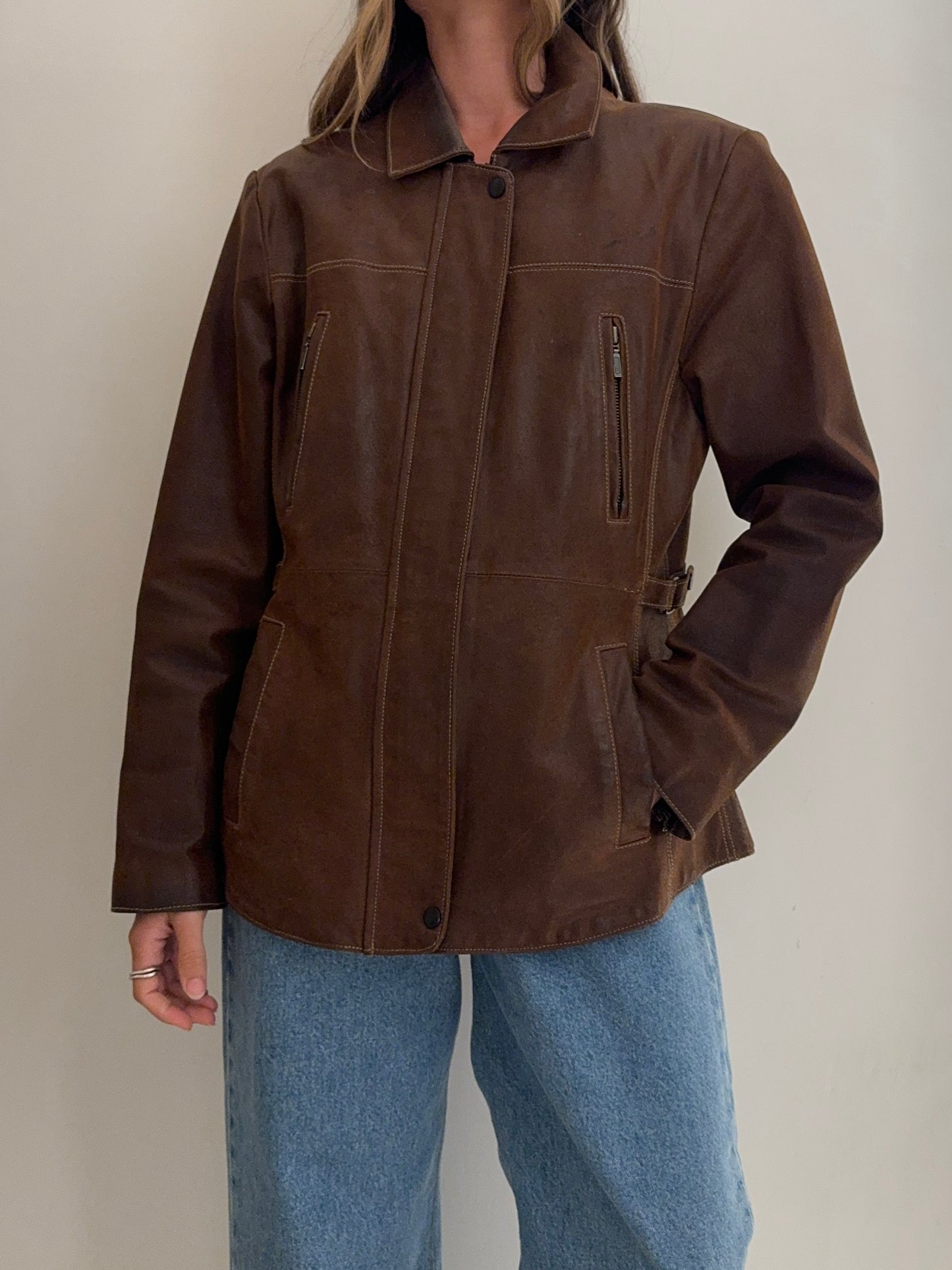 Vintage Brown Leather Jacket