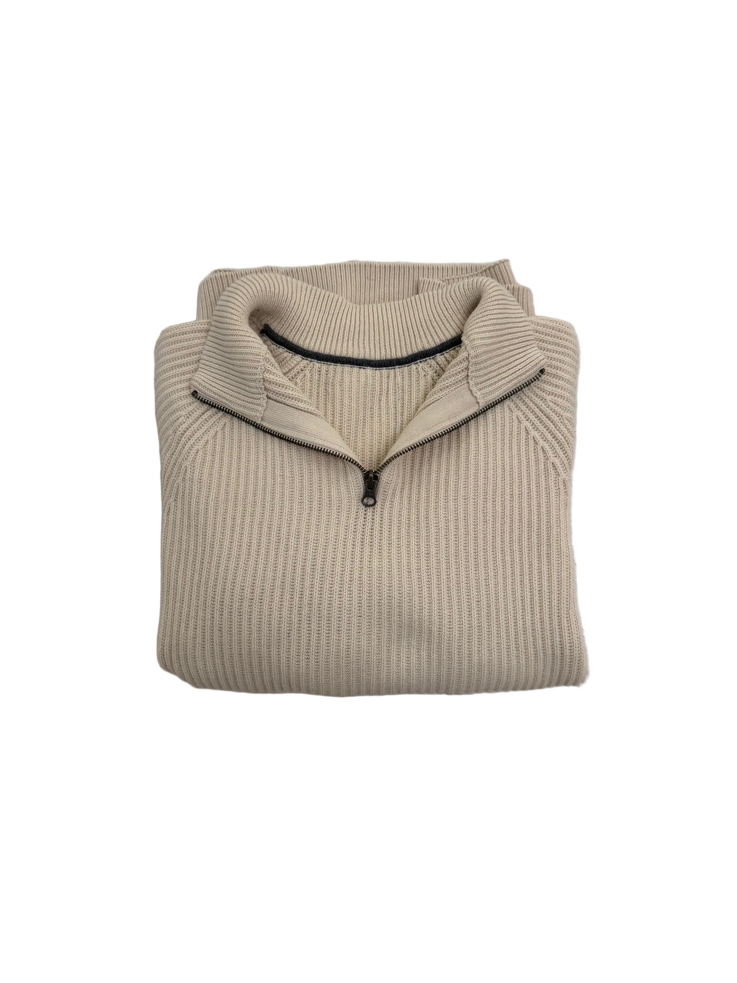 Cream Knit Half Zip