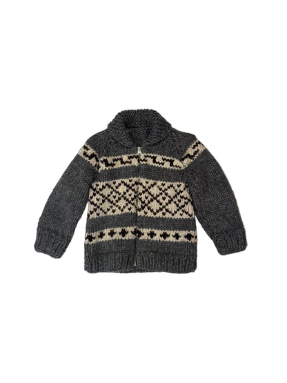 Toddler Handmade Cowichan Zip Up Sweater