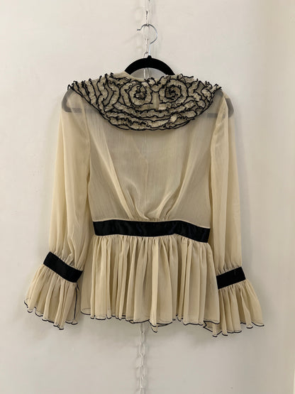 Cream & Black Blouse