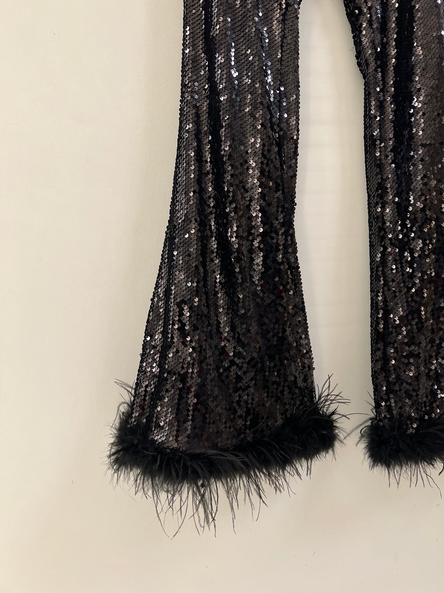 Sequin & Feather Pant