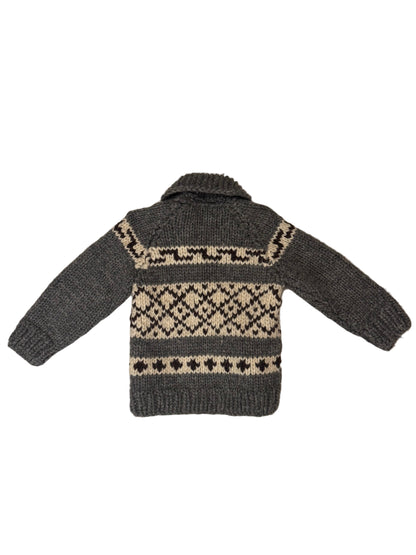 Toddler Handmade Cowichan Zip Up Sweater
