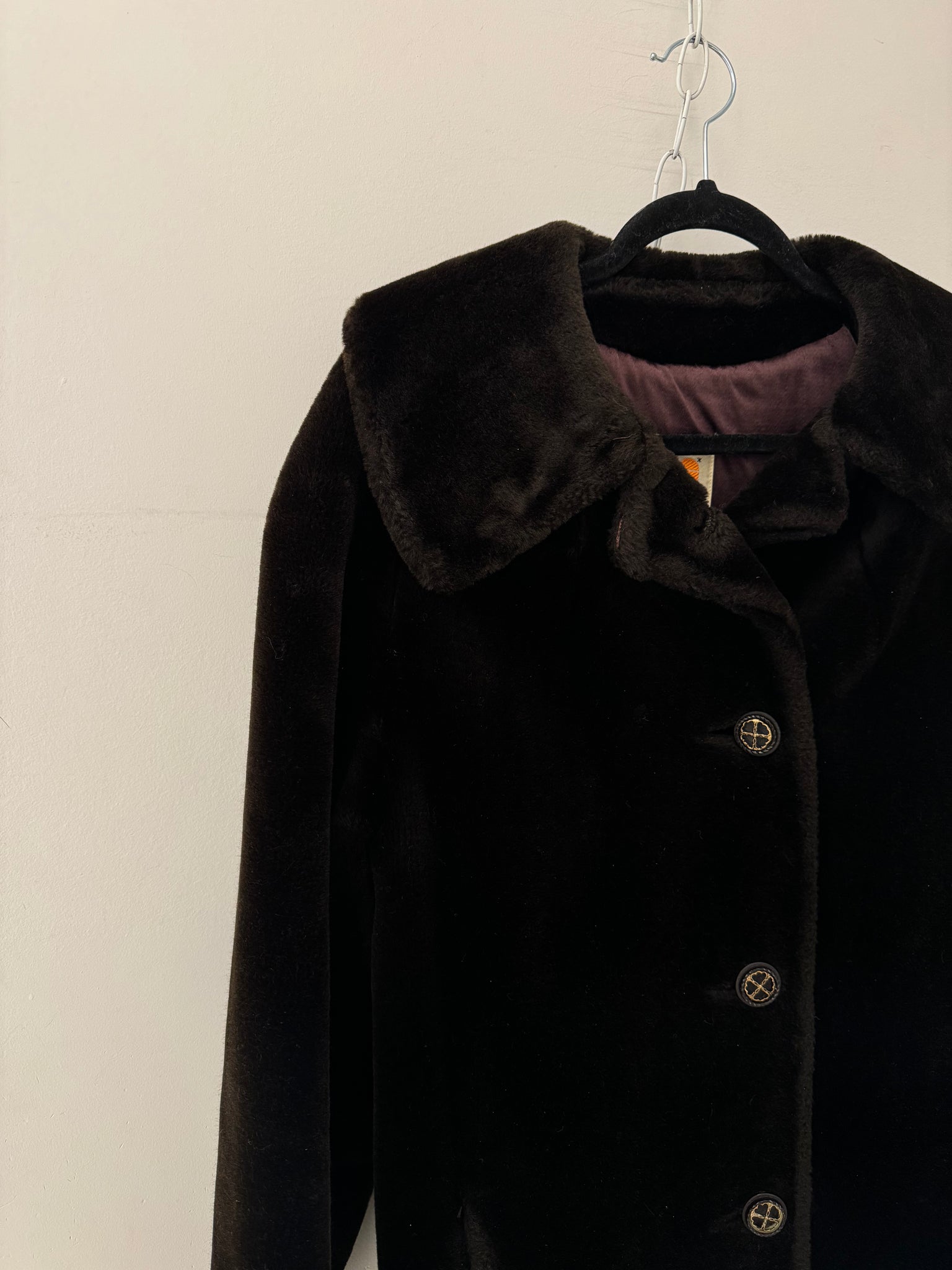 Vintage Brown Faux Fur Coat