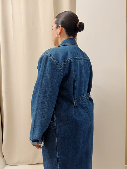 Vintage Pulse Long Denim Coat