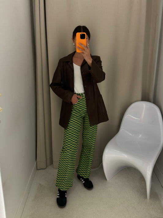 Vintage Chocolate Leather Blazer