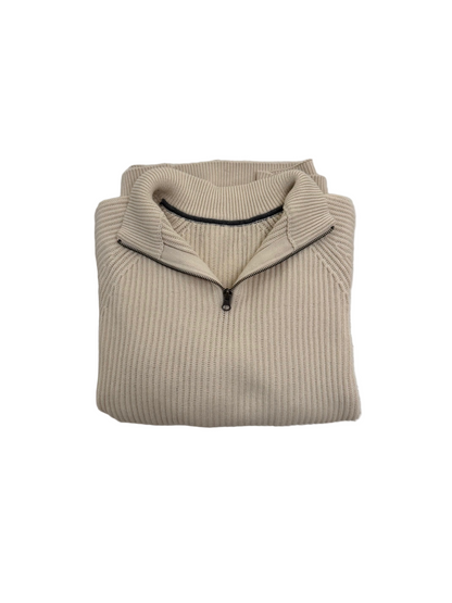 Cream Knit Half Zip