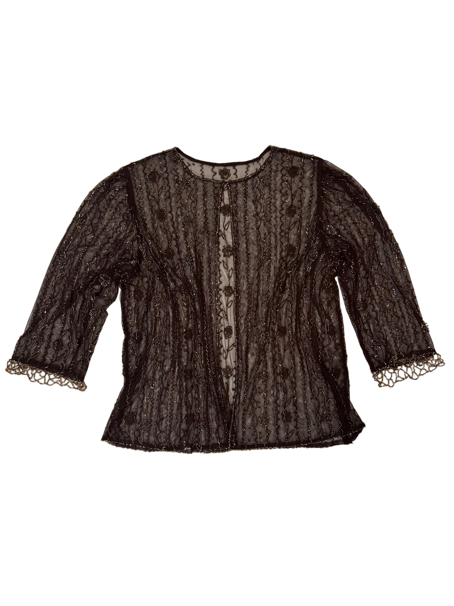 Vintage Brown Sequin Bolero