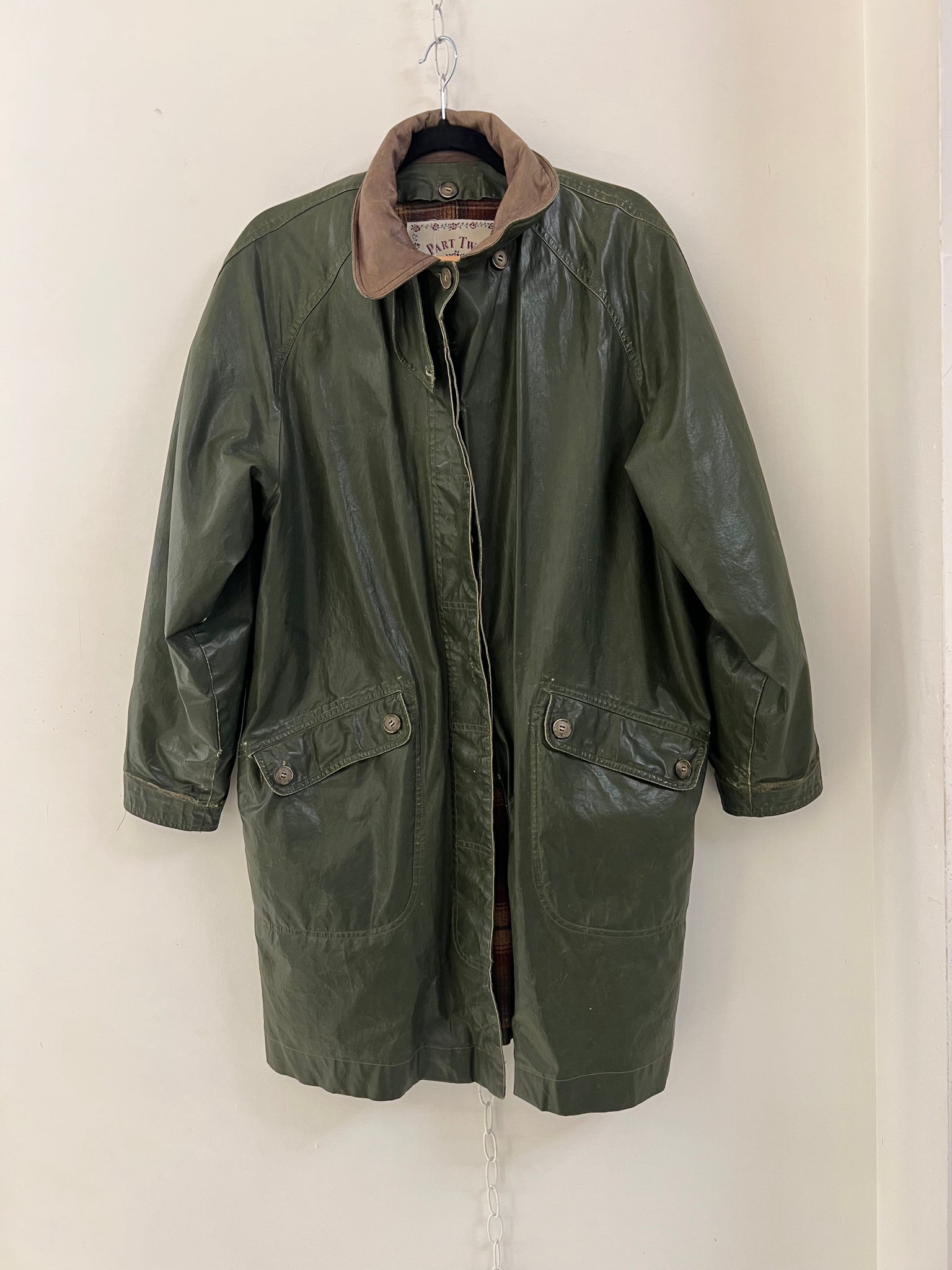 Olive Green Resin Coated Jacket