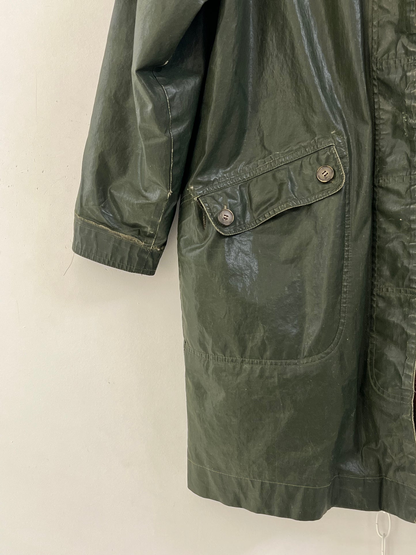 Olive Green Resin Coated Jacket