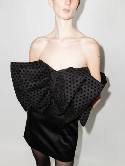 Rotate Black Strapless Dress