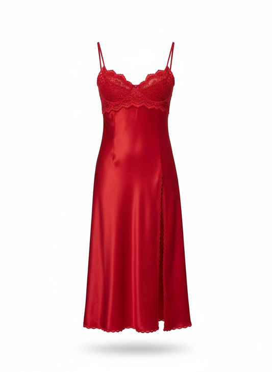 Vintage Red Maxi Slip Dress