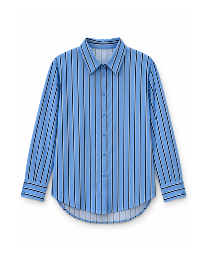 Striped Cotton Blend Button Up