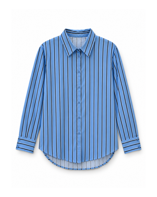Striped Cotton Blend Button Up