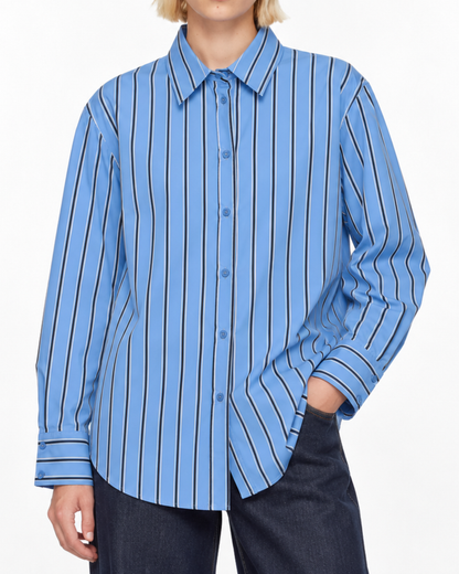 Striped Cotton Blend Button Up