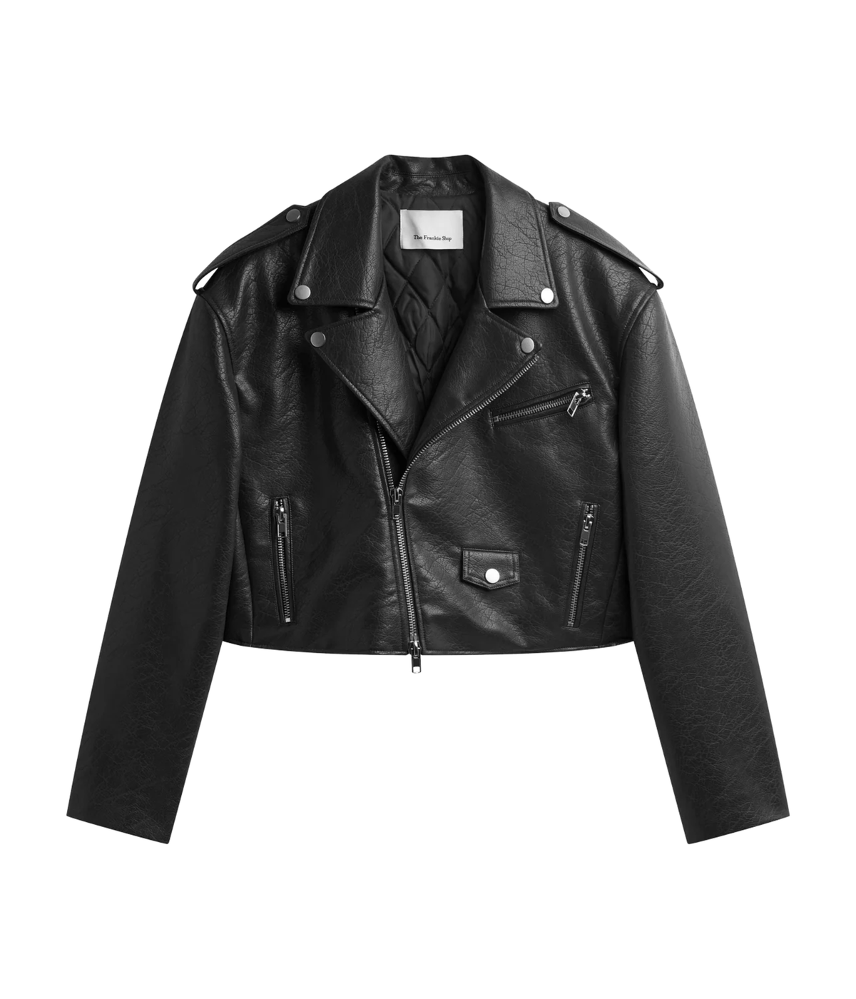Frankie Shop Daphne Cropped Biker Jacket
