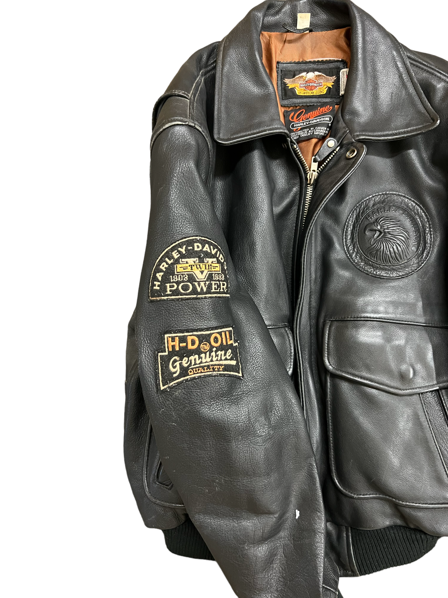 Vintage Harley Leather Biker Jacket
