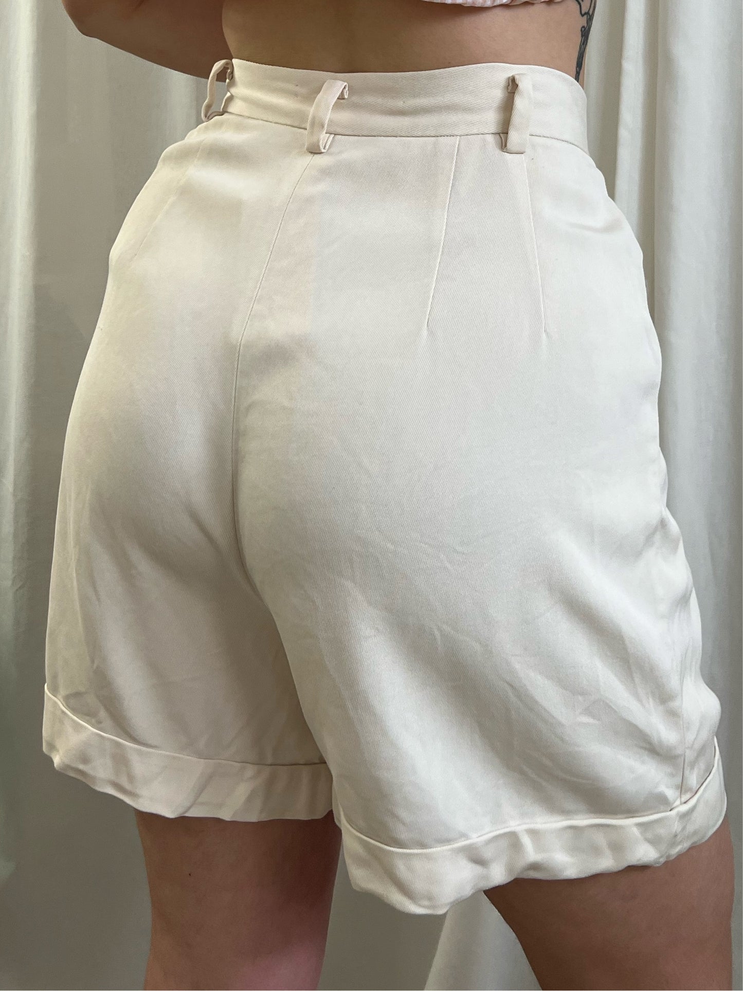 Vintage Cream Silk Short